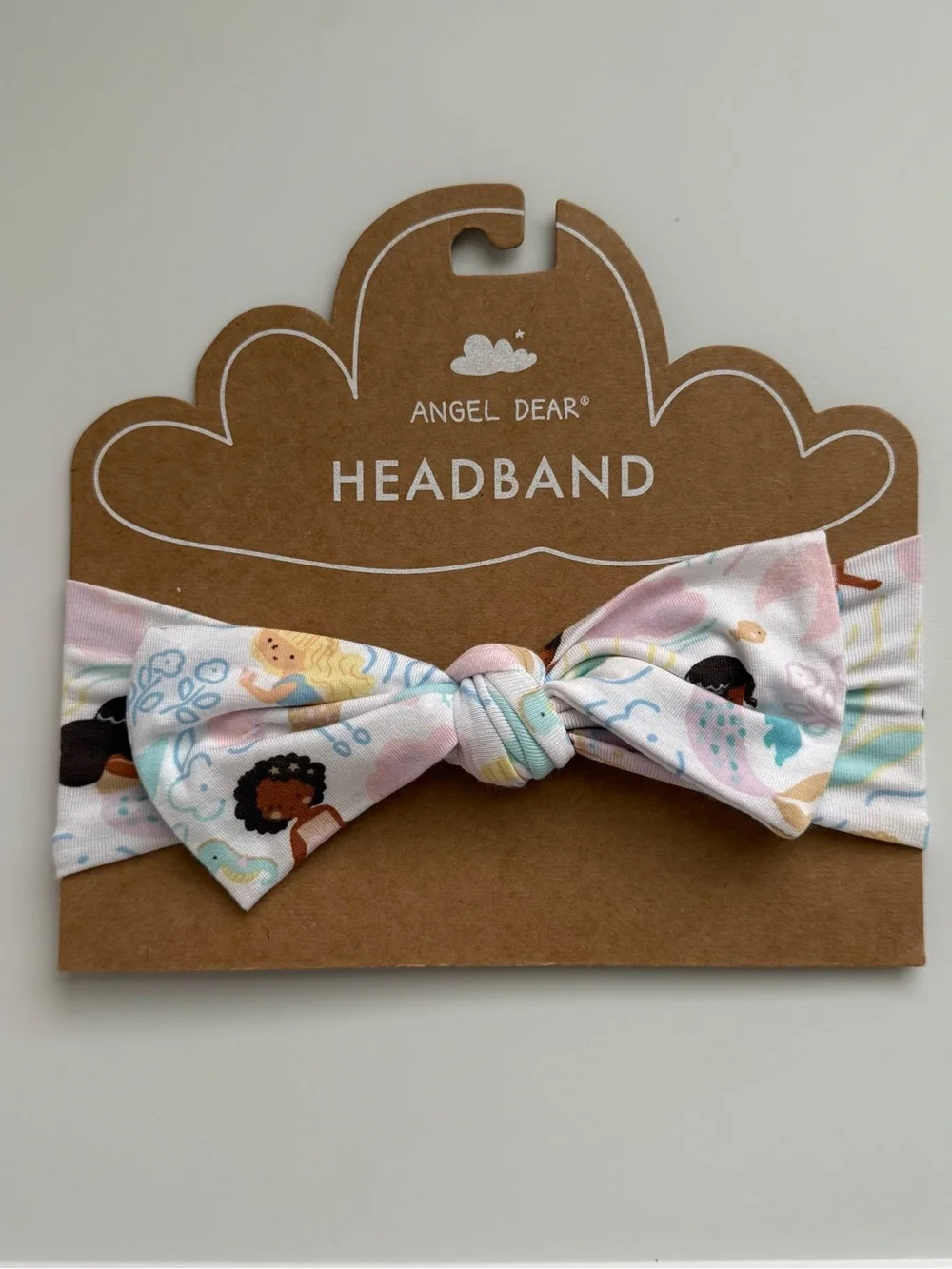 NWT Angel Dear Mermaid Print Bow Headband 0–12M Baby Girl Soft Stretch